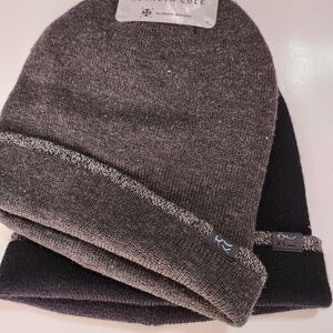 Kenneth Cole Reversible Knit Beanie - Charcoal & Black